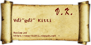 Vágó Kitti névjegykártya